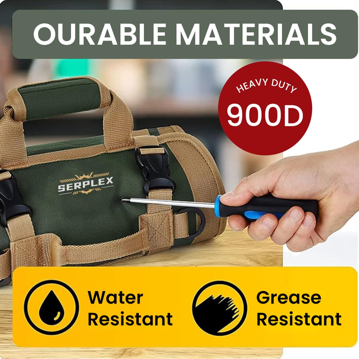 Serplex Tools Bag Portable Roll Up Tool Bag with Handle & Shoulder Strap Multi Compartment Tools Bag with Detachable Zipper Pouch, Multi-Purpose Tool Organizer for Technicians, Mechanics(No Tools) Serplex Tools Bag Portable Roll Up Tool Bag with Handle & Shoulder Strap Multi Compartment Tools Bag with Detachable Zipper Pouch, Multi-Purpose Tool Organizer for Technicians, Mechanics(No Tools)